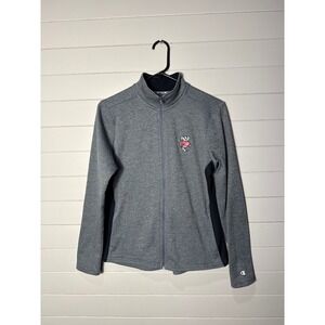 Champion Wisconsin Badgers Womens Medium Full Zip Track Jacket Gray Bucky Badger